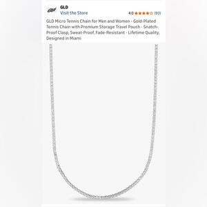 GLD 20 inch White Gold Micro Tennis Necklace